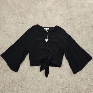 New With Tags! And Other Stories Black Tie Front Blouse Size 2